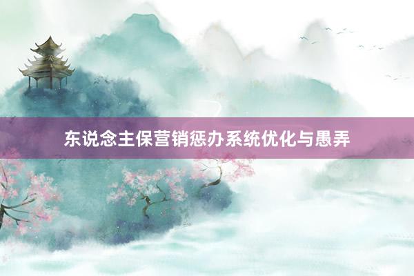 东说念主保营销惩办系统优化与愚弄